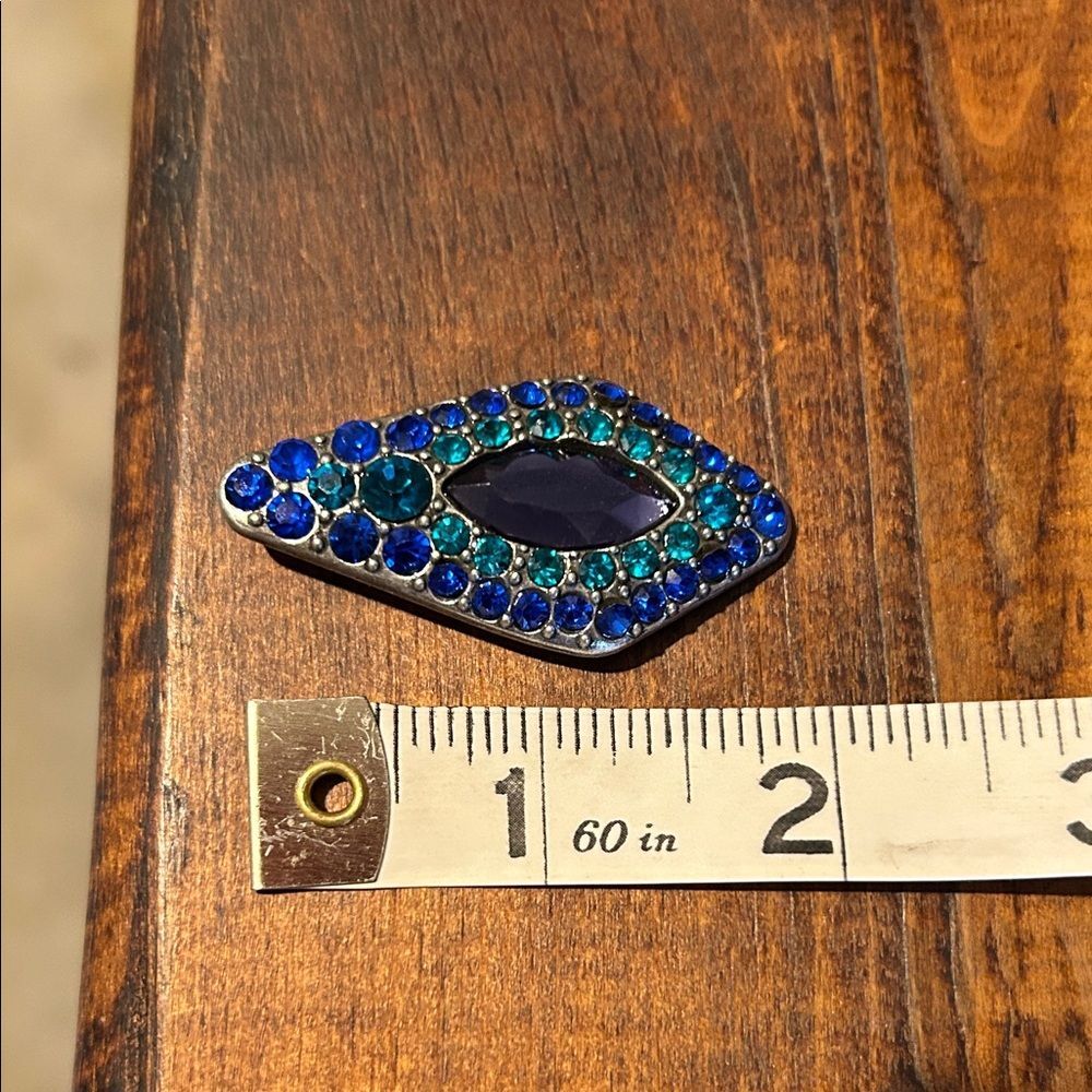 Vintage Bohemian Blue Purple Gemstone Pendant Boho Y2K Teardrop Charm - Picture 2 of 4